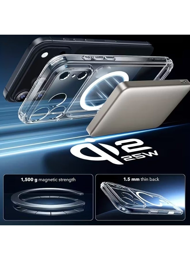 for iPhone 17 Pro Case: Magnetic Transparent Phone Cases with Screen Protector Slim Military Grade Drop Protection Rugged Shockproof Protective Cell Phone Cover (Clear) - Image 3